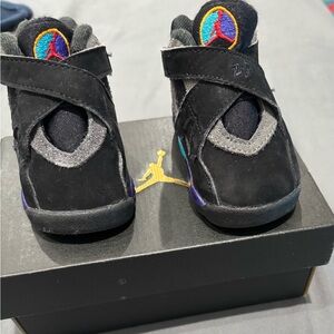 Jordan Kids Black and Blue Sneakers